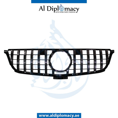 SHOW Grille, GTR Style, BLACK for Mercedes-Benz GLE Class W166 (2011-2019) models, Part Number T-166GRILL (ML) (GTR STYLE)-BK