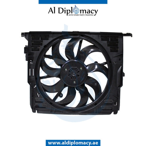 Fan, WITH HOUSING for BMW 5 Series F01 (2008-2015) models, Part Number T-17417589028