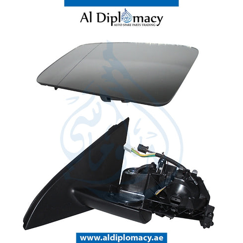 Left Mirror , WITH Glass, WITHOUT Cover, LAMP for Mercedes-Benz A Class W176 (2012-2018) models, Part Number T-1768100576