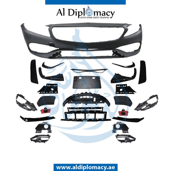 Front Bumper, WITH SENSOR Hole, AMG 45, COMPLETE for Mercedes-Benz A Class W176 (2012-2018) models, Part Number T-1768809800-CO