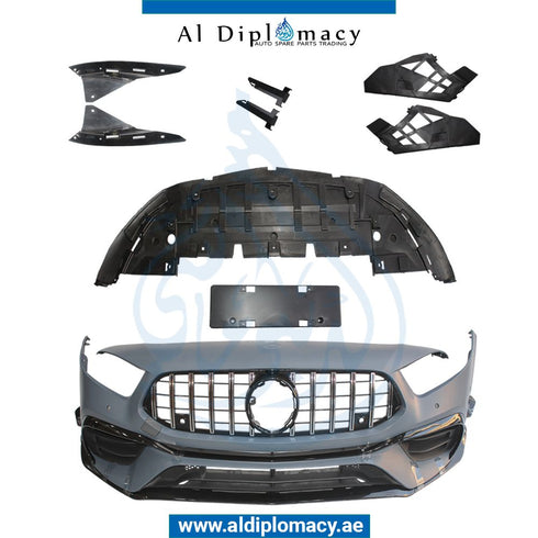 Front Bumper, WITH SENSOR Hole, AMG 45, COMPLETE for Mercedes-Benz A Class W177 (2018-2020) models, Part Number T-1778857804-CO-CN