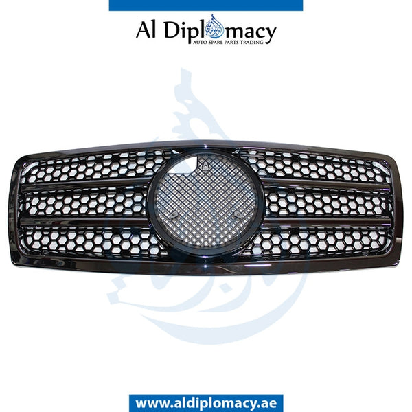 SHOW Grille, Black, 2 LINES for Mercedes-Benz C Class W202 (1994-2000) models, Part Number T-202GRILL-BK(2LINE)