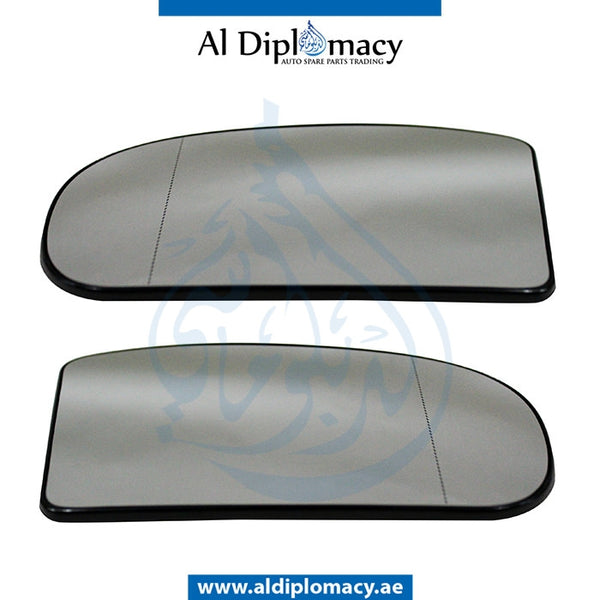 Mirror Glass, SET for Mercedes-Benz E Class W211 (2002-2009) models, Part Number T-2038100121+T-2038100221