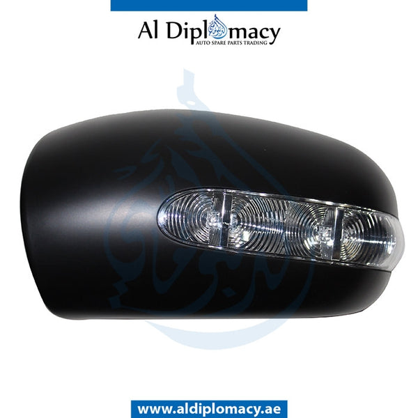 Left Mirror Cover, WITH LED Lamp, SQUARE LED TYPE for Mercedes-Benz C Class W203 (2001-2007) models, Part Number T-2038110360-SQUAR LED