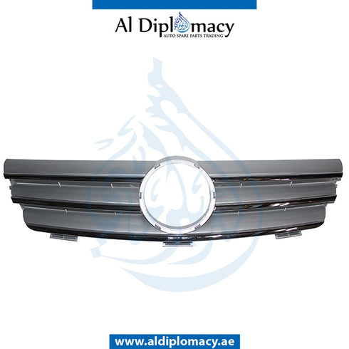 SHOW Grille, SILVER 3 LINES for Mercedes-Benz C Class W203 (2001-2007) models, Part Number T-203GRILL-COUPE-SL(3LINE)