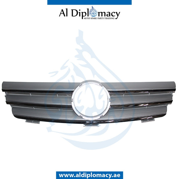 SHOW Grille, SILVER 3 LINES for Mercedes-Benz C Class W203 (2001-2007) models, Part Number T-203GRILL-COUPE-SL(3LINE)