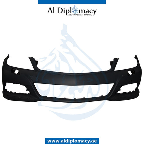 Front Bumper, WITH SENSOR AND WIPER Hole, NORMAL for Mercedes-Benz C Class W204 (2007-2015) models, Part Number T-2048806447