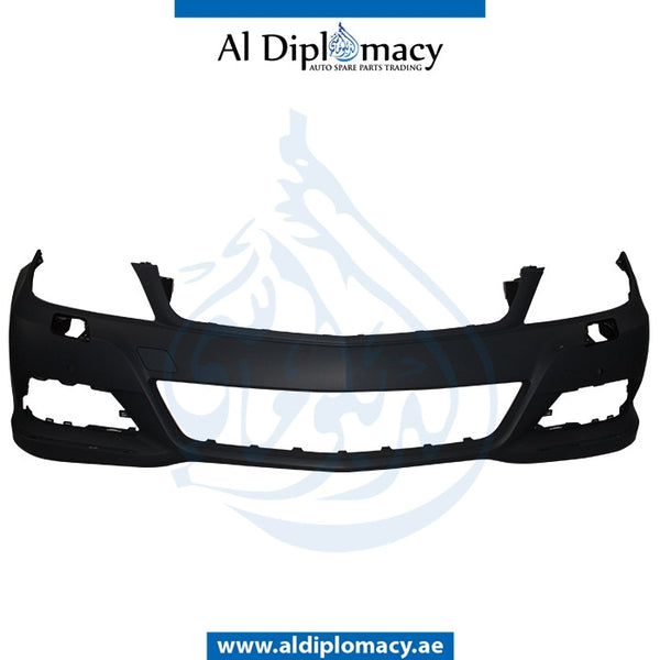 Front Bumper, WITH SENSOR AND WIPER Hole, NORMAL for Mercedes-Benz C Class W204 (2007-2015) models, Part Number T-2048806447