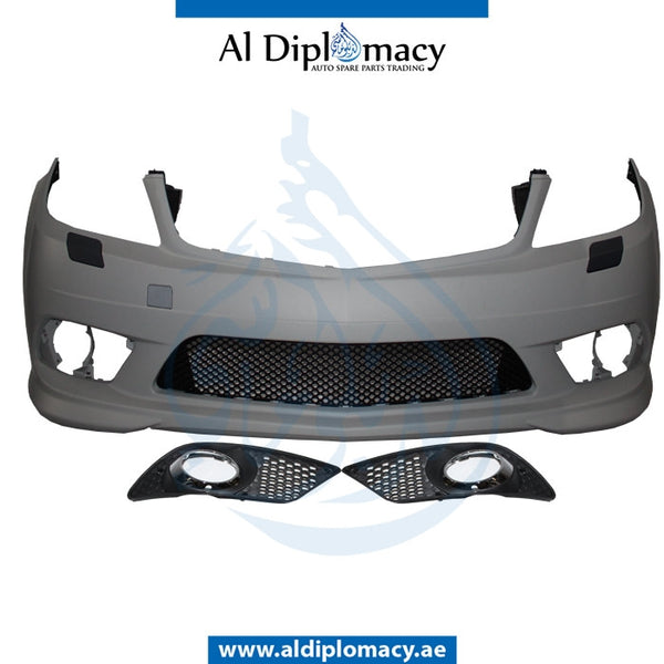Front Bumper, WITHOUT SENSOR Hole, WITH WIPER Hole, AMG for Mercedes-Benz C Class W204 (2007-2015) models, Part Number T-2048857425