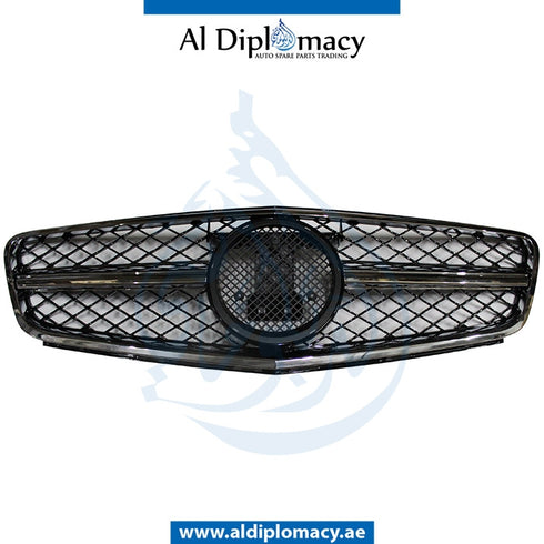 SHOW Grille, Black, 63 Style, 1 LINE for Mercedes-Benz C Class W204 (2007-2015) models, Part Number T-204GRILL(63)-BK