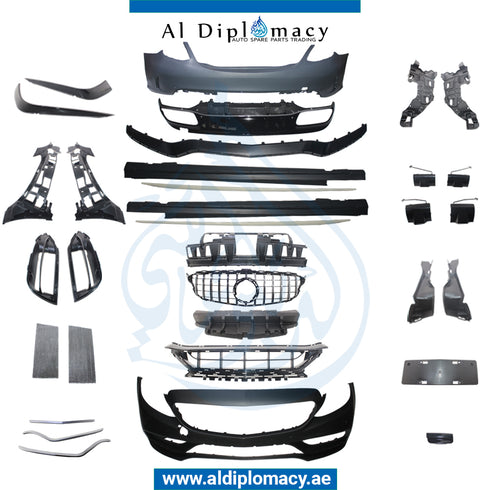 Front Rear W205 C63 2019 BODYKIT Complete. Bumper, Bumper, GT Grille, SIDE Skirt, AND EXHAUST for Mercedes-Benz C Class W205 (2015-2021) models, Part Number T-205 C63 BODY KIT-2019-CO FULL