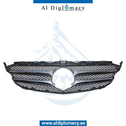 SHOW Grille, Silver, WITHOUT LOGO for Mercedes-Benz C Class W205 (2015-2021) models, Part Number T-2058800023-SL