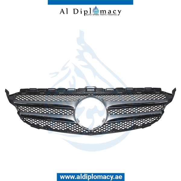 SHOW Grille, Silver, WITHOUT LOGO for Mercedes-Benz C Class W205 (2015-2021) models, Part Number T-2058800023-SL