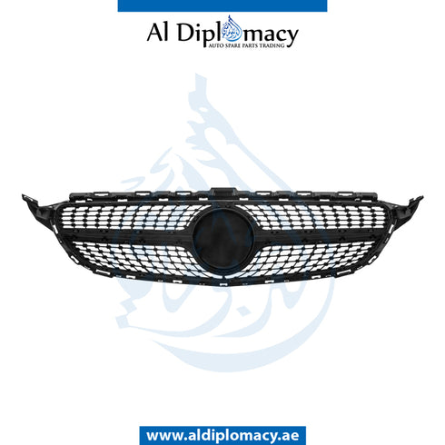 SHOW Grille, WITHOUT Logo, DIAMOND Style, SILVER for Mercedes-Benz C Class W205 (2015-2021) models