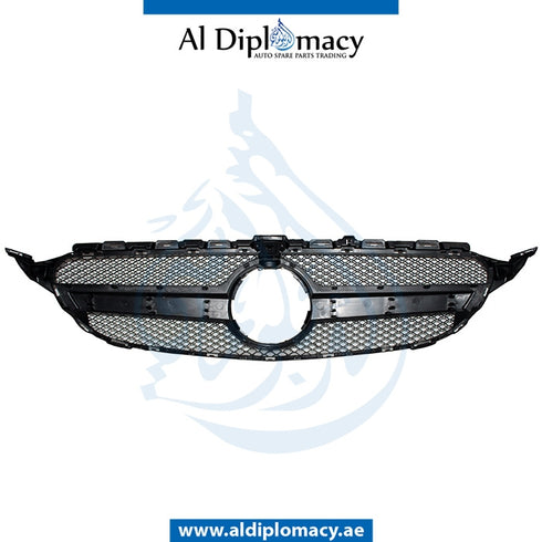 SHOW Grille, Black, 63 STYLE for Mercedes-Benz C Class W205 (2015-2021) models, Part Number T-205GRILL(63 STYLE)-BK