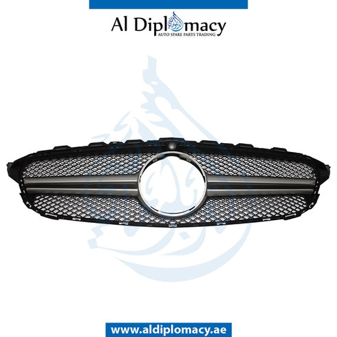 SHOW Grille, Silver, 63 STYLE for Mercedes-Benz C Class W205 (2015-2021) models, Part Number T-205GRILL(63 STYLE)-SL