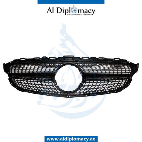 SHOW Grille, DIAMOND Style, Black, C450 SPORT LOOK for Mercedes-Benz C Class W205 (2015-2021) models, Part Number T-205GRILL(SPORT)-BK