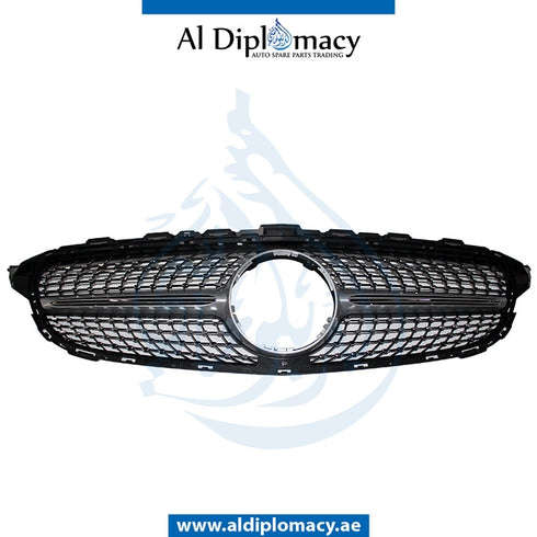 SHOW Grille, Silver, SPORT for Mercedes-Benz C Class W205 (2015-2021) models, Part Number T-205GRILL(SPORT)-SL