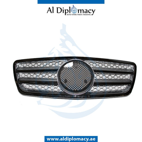 SHOW Grille, Silver, 2 LINES for Mercedes-Benz E Class W210 (1996-2002) models, Part Number T-210GRILL-SL