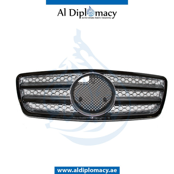 SHOW Grille, Silver, 2 LINES for Mercedes-Benz E Class W210 (1996-2002) models, Part Number T-210GRILL-SL
