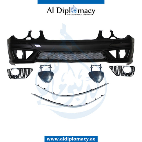 Front Bumper, WITH WIPER Hole, AMG 63 for Mercedes-Benz E Class W211 (2002-2009) models, Part Number T-211FB63-S+W