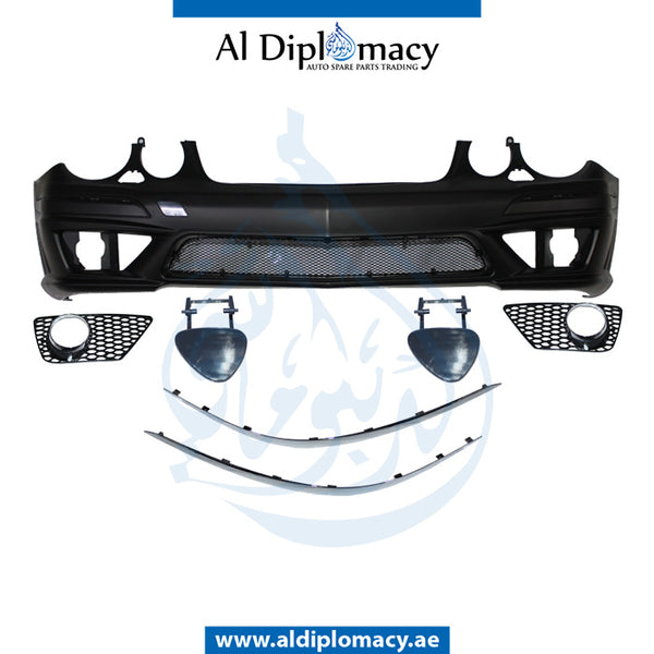 Front Bumper, WITH WIPER Hole, AMG 63 for Mercedes-Benz E Class W211 (2002-2009) models, Part Number T-211FB63-S+W