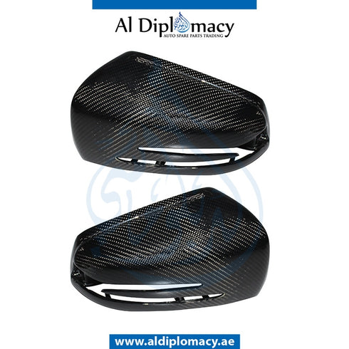 Mirror Cover, Carbon, SET for Mercedes-Benz C Class W117 (2013-2022) models, Part Number T-2128100964/1064-CARBON