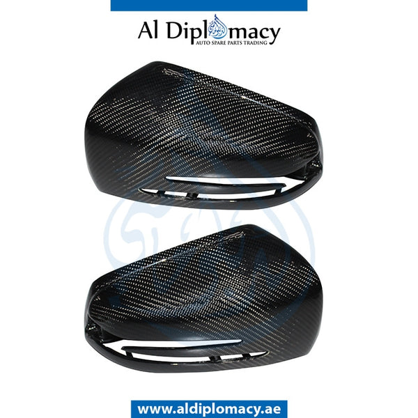 Mirror Cover, Carbon, SET for Mercedes-Benz C Class W117 (2013-2022) models, Part Number T-2128100964/1064-CARBON