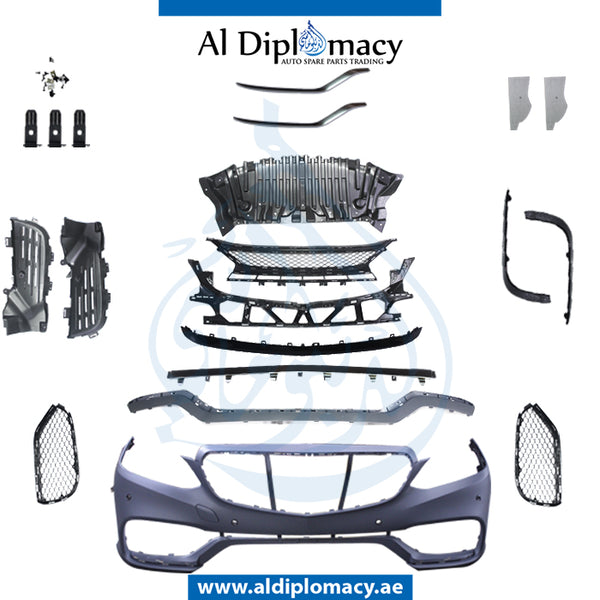Front Bumper, WITH SENSOR Hole, 63 LOOK for Mercedes-Benz E Class W212 (2009-2016) models, Part Number T-212FB2014(63)+S W/O GRILLE