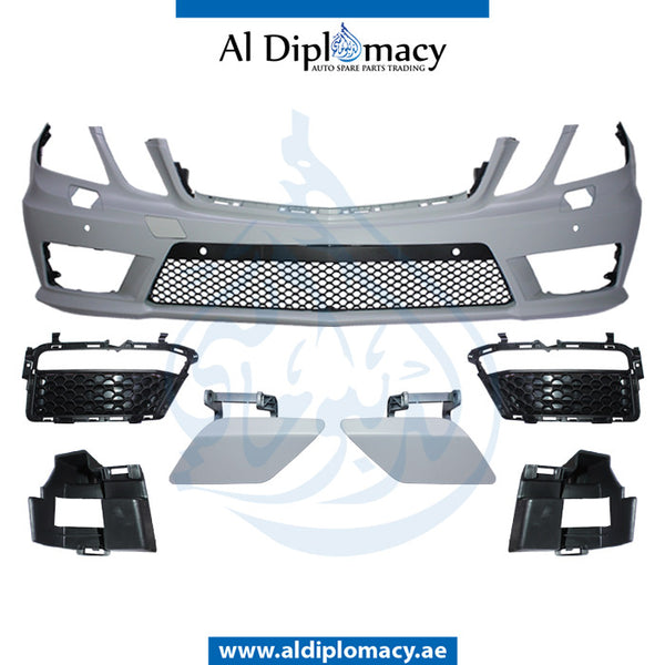 Front Bumper, WITH SENSOR AND WIPER Hole, AMG 63 for Mercedes-Benz E Class W212 (2009-2016) models, Part Number T-212FB(63)+S+W W/O LED