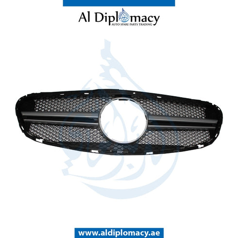 SHOW Grille, Silver, 63 STYLE for Mercedes-Benz E Class W212 (2009-2016) models, Part Number T-212GRILL(63)2014-SL