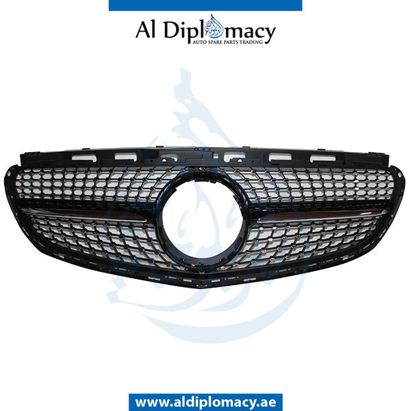 SHOW Grille, Black, SPORT LOOK for Mercedes-Benz E Class W212 (2009-2016) models, Part Number T-212GRILL(SPORT)2014-BK
