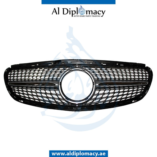 SHOW Grille, Silver, SPORT for Mercedes-Benz E Class W212 (2009-2016) models, Part Number T-212GRILL(SPORT)2014-SL