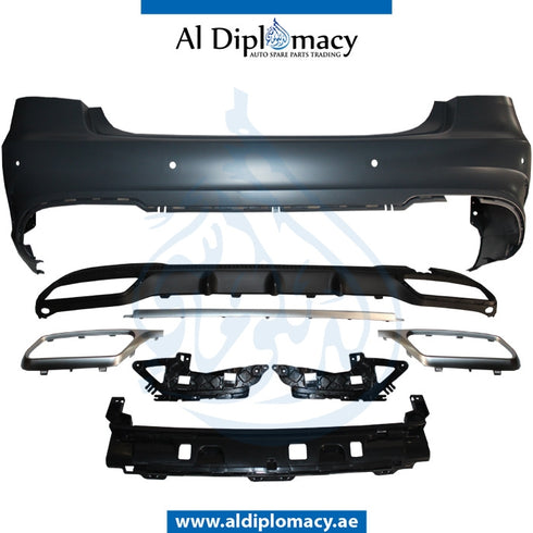 Rear Bumper, WITH SENSOR Hole, AMG 63 for Mercedes-Benz E Class W212 (2009-2016) models, Part Number T-212RB 2014(63)+S