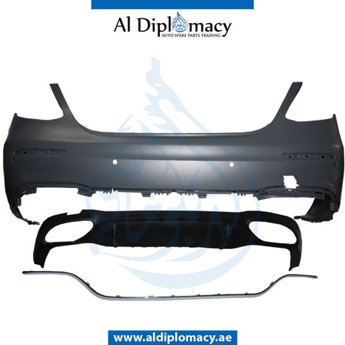 Rear Bumper, WITH SENSOR HOLE Complete, AMG SPORT for Mercedes-Benz E Class W213 (2017-2023) models, Part Number T-2138850801-CO