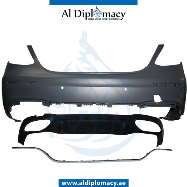 Rear Bumper, WITH SENSOR HOLE Complete, AMG SPORT for Mercedes-Benz E Class W213 (2017-2023) models, Part Number T-2138850801-CO