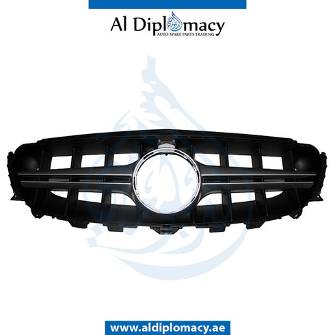 SHOW Grille, Silver, 63 STYLE for Mercedes-Benz E Class W213 (2017-2023) models, Part Number T-213GRILLE(63) STYLE-SL
