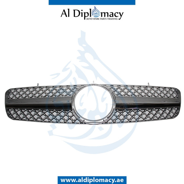 SHOW Grille, Silver, 1 LINE for Mercedes-Benz CL Class W215 (1999-2005) models, Part Number T-215GRILL-SL(1LINE)
