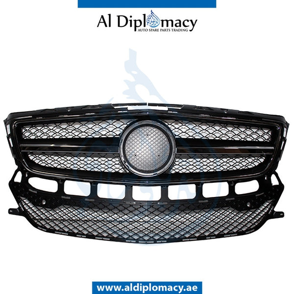 SHOW Grille, WITH SENSOR Hole, COMPLETE for Mercedes-Benz CLS Class W218 (2011-2018) models, Part Number T-2188850165-CO