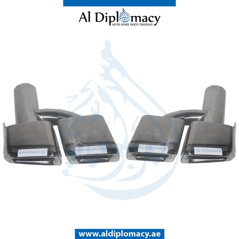 EXHAUST TAILPIPE Tip, 63 Style, SET for Mercedes-Benz S Class W221 (2006-2013) models