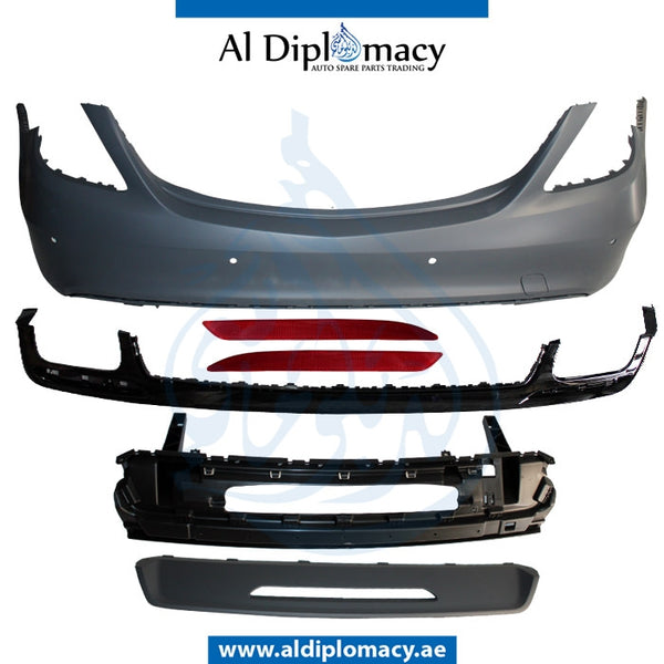Rear Bumper, WITH SENSOR Hole, Complete, AMG SPORT for Mercedes-Benz S Class W222 (2014-2020) models, Part Number T-2228851625 (AMG SPORT)