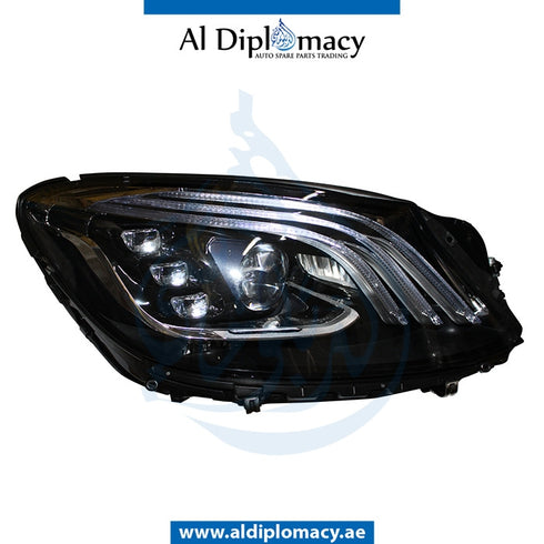 Right Headlight, UPGRADE TO 2020 Look, COMPLETE for Mercedes-Benz S Class W222 (2014-2020) models, Part Number T-2229067803-CO