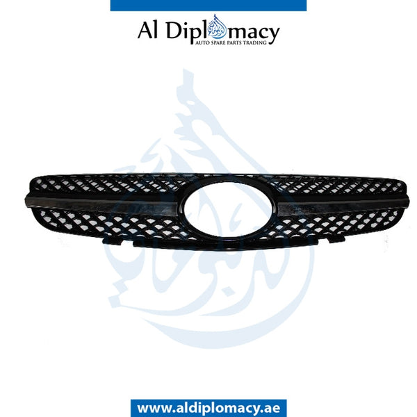 SHOW Grille, Black, 1 LINE for Mercedes-Benz SL Class W230 (2002-2011) models, Part Number T-230GRILL-BK(1LINE)
