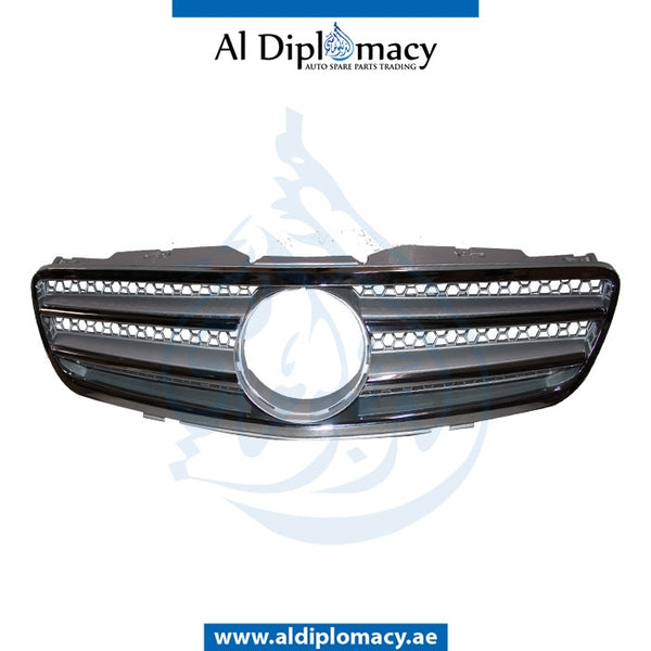SHOW Grille, 4 LINES Style, SILVER for Mercedes-Benz SL Class W230 (2002-2011) models, Part Number T-230GRILL-SL(4LINE)