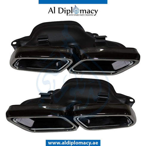 EXHAUST TAILPIPE Tip, AMG 63, Black, SET for Mercedes-Benz E Class W212 (2009-2016) models, Part Number T-2314900327/0427-BK