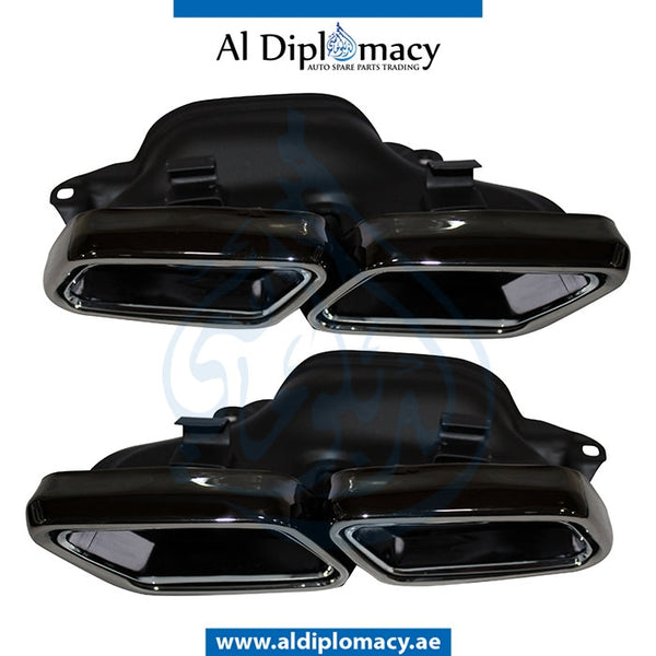 EXHAUST TAILPIPE Tip, AMG 63, Black, SET for Mercedes-Benz E Class W212 (2009-2016) models, Part Number T-2314900327/0427-BK
