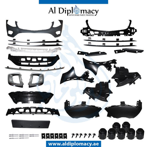Front Bumper, WITH SENSOR Hole, Amg, COMPLETE for Mercedes-Benz GLC Class W253 (2015-2022) models, Part Number T-2538853300-CO-CN