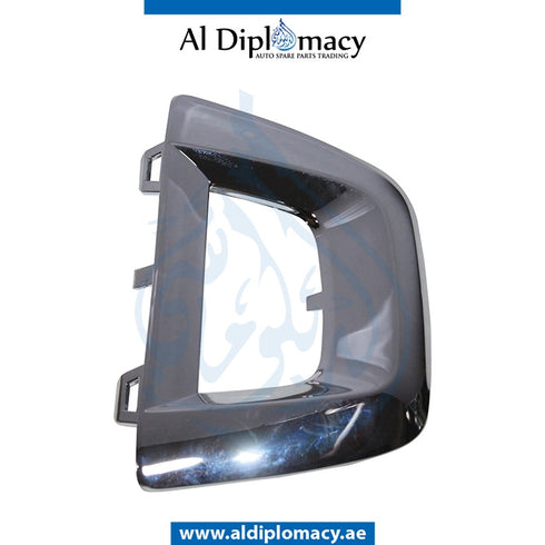 Front Left Lower Outer BUMPER CHROME MOLDING for Mercedes-Benz GLC Class W253 (2015-2022) models, Part Number T-2538855900