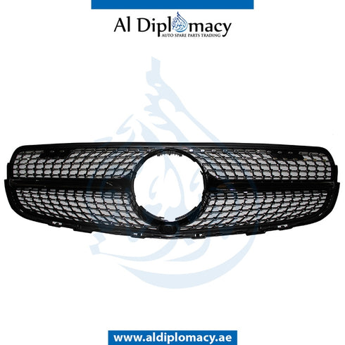 SHOW Grille, Black, COMPLETE for Mercedes-Benz GLC Class W253 (2015-2022) models, Part Number T-2538880100-CO-BK