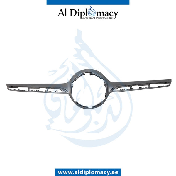 SHOW GRILLE Molding, WITH SURROUND VIEW CAMERA Hole, SILVER for Mercedes-Benz GLC Class W253 (2015-2022) models, Part Number T-2538880900 9982